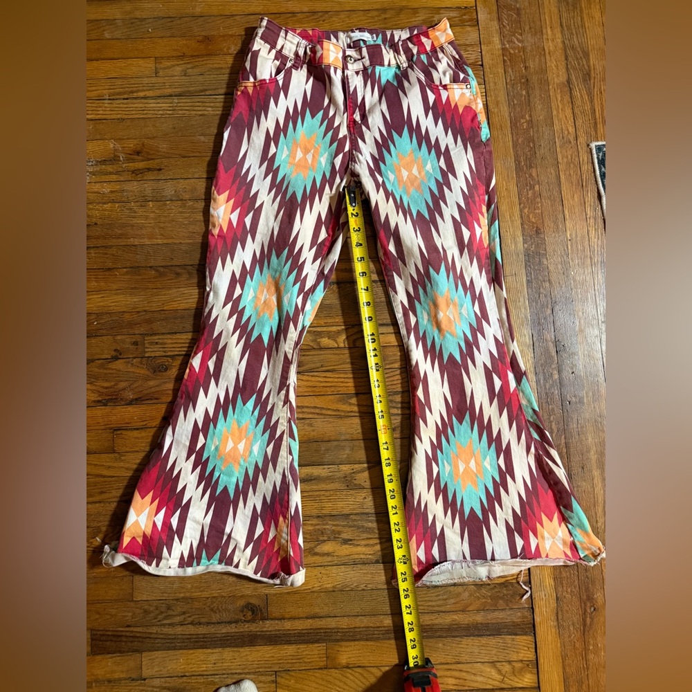 Ranch Dress'n Super Flare Pants 10 Western Rodeo Aztec Barrel Racing  Womens